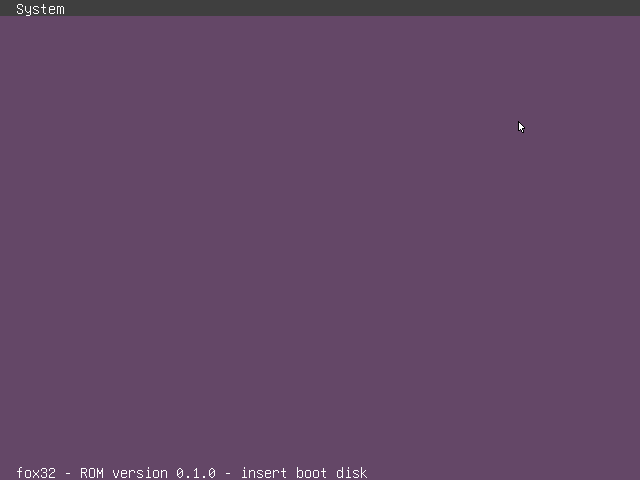 a screenshot of fox32 running fox32rom 0.1.0